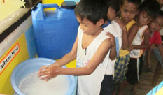 Handtvätt i skolan Olango