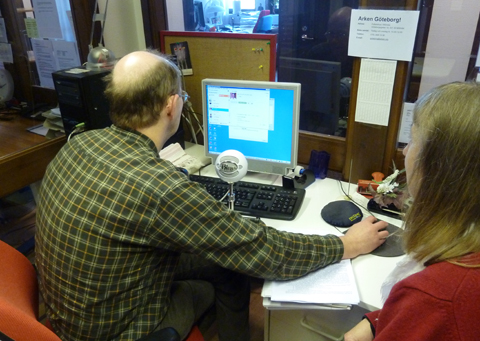 Göran och ElsMarie i skypesamtal